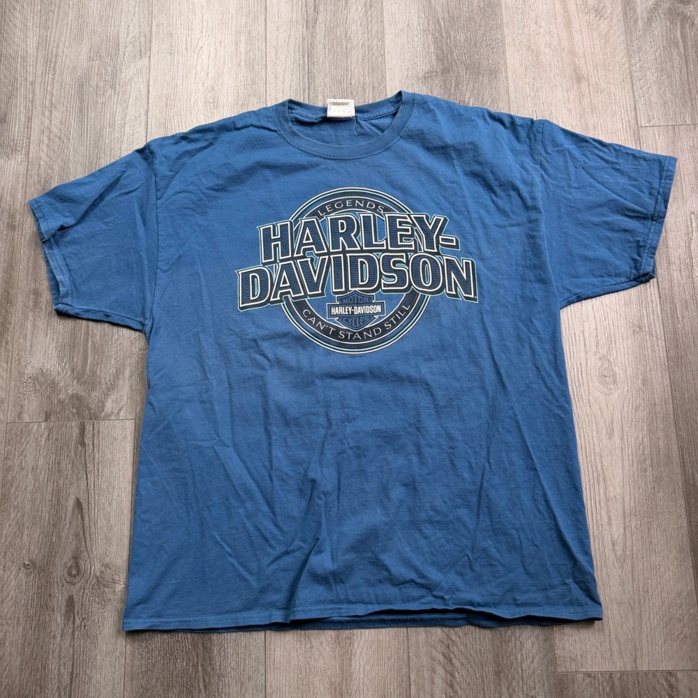 Harley Davidson XL Blue B&B Nutter Fort WV Bear Graphic Tee 2014 baggy fit